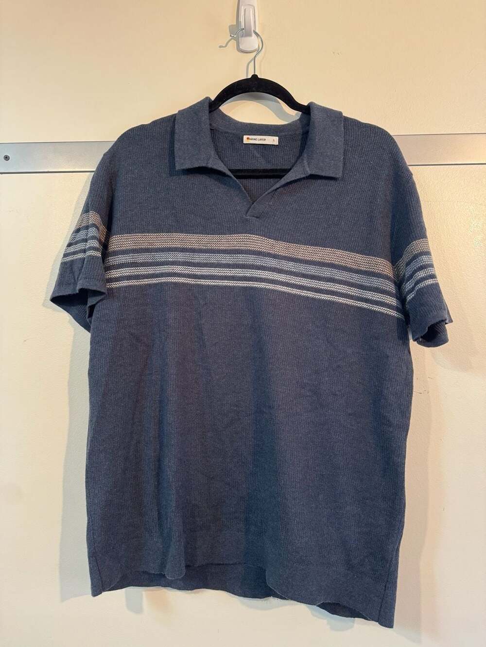 Marine Layer Liam Knit Open Collar Polo Shirt